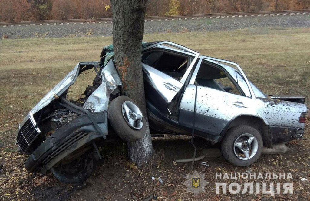 В Донецкой области "Мерседес" врезался в дерево и сложился..., фото-1 В Донецкой области "Мерседес" врезался в дерево и сложился всмятку: пострадали четыре человека, - ФОТО, фото-1