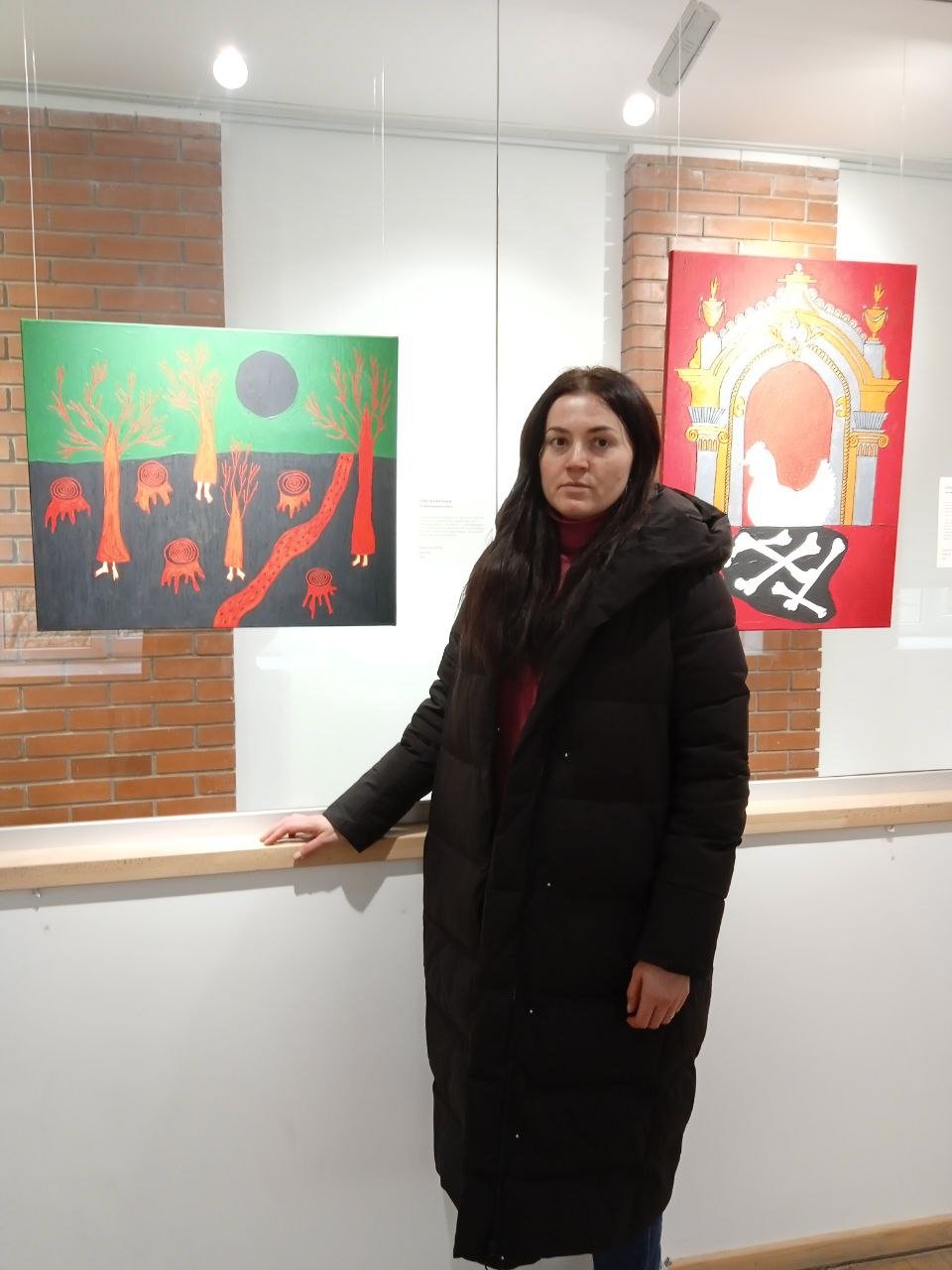 Картина Олени Каїнської "Не рубай дерева взимку" на виставці "Травма"